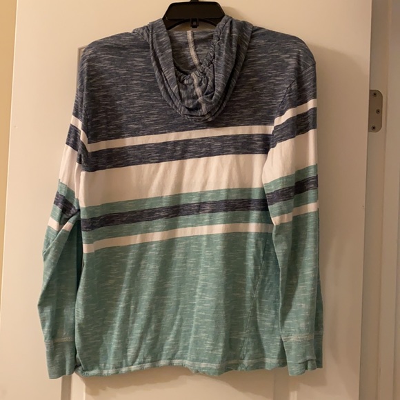 Quiet Storm Kids Large striped pocket hooded shirt lightweight - Picture 4 of 4